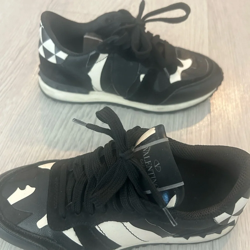 Valentino Garavani Camo Black and White Sneakers Size 5W